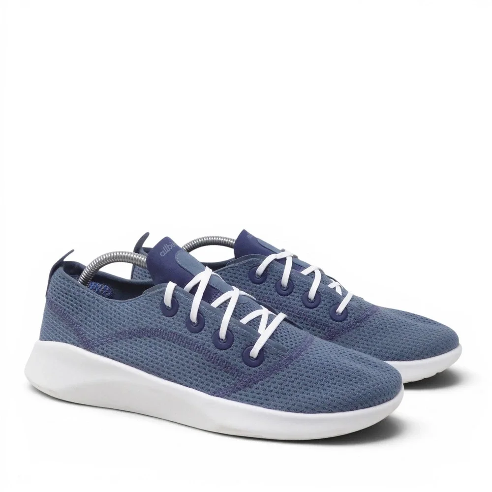 Allbirds Mens SLTR Super Light Tree Runner Blue Mesh Low Top Sneakers Size 10